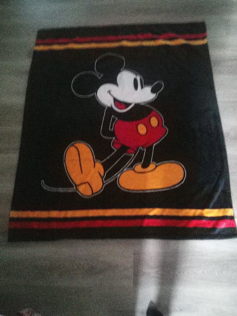 Disney Mickey Mouse Black Red Yellow Throw Blanket